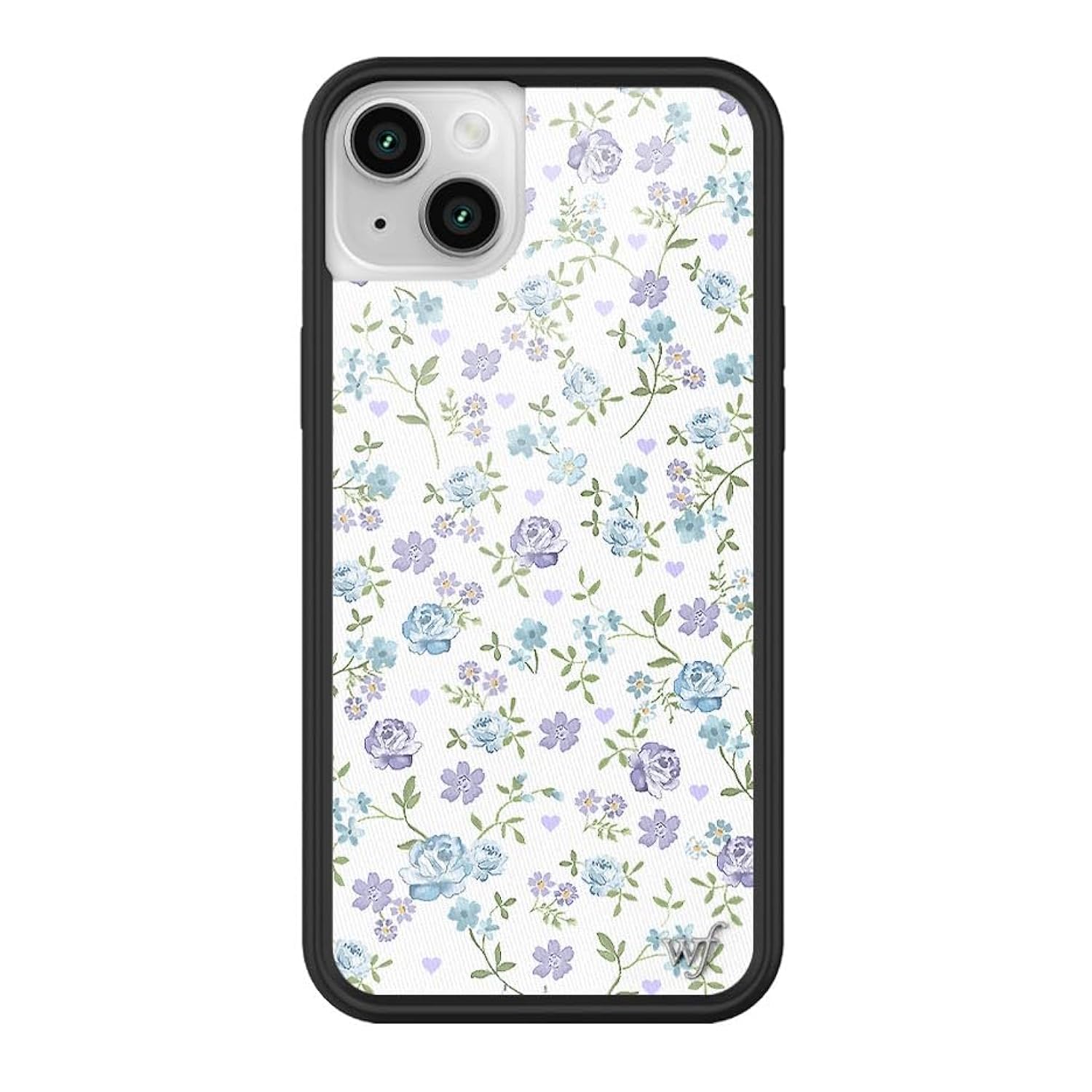 Cases - Compatible With Apple Iphone 13/14 | Protective Black Bumper, 4Ft Drop Test Certified, Women Owned Small Business | Lilac & Blue Floral - Blue Purple Flower Cute Trendy