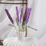 Crochet Lavender Flower 6Pcs, Crochet Flowers Bulk Artificial Lavender Crochet Handmade Knited Flowers Bouquet For Diy Table Decor