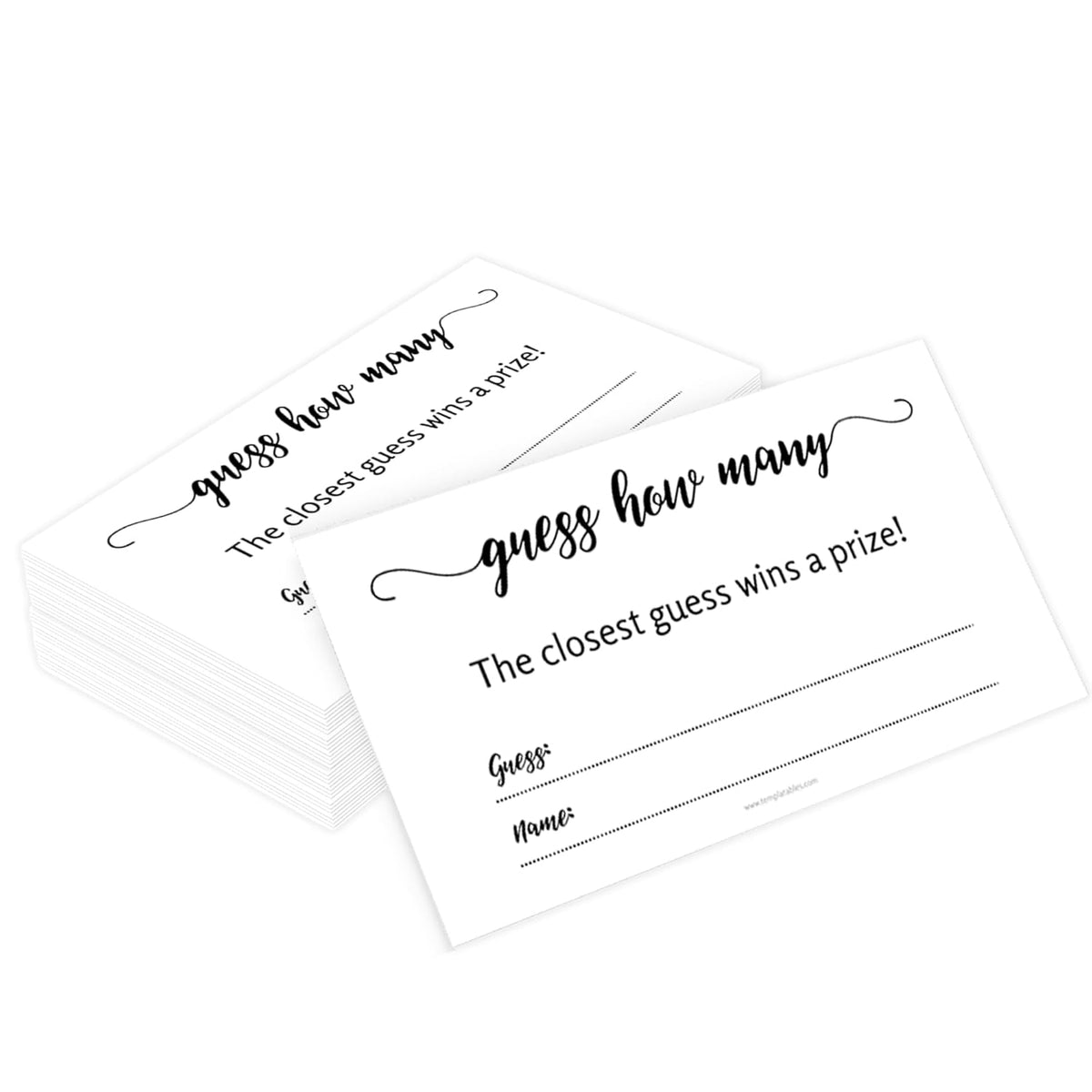 Baby Shower Games - Guess How Many | Pack Of 50 Premium 350Gsm Quality Cards 3X2 | Fun Baby Shower Game For Guests