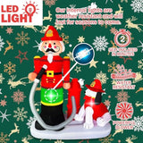 7 Ft Christmas Inflatables Fire Fighter With Dog Decorations, Led Lighted Xmas Blow Up Puppy For Party Indoor Outdoor Ga