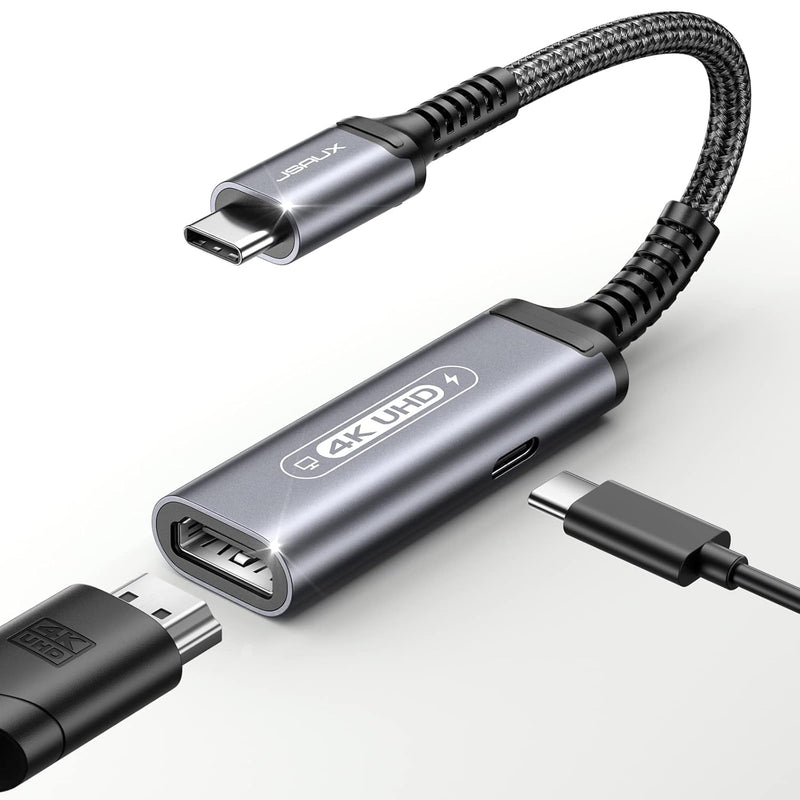 Usb C To Hdmi With Pd Charger Adapter, 2-In-1 Type-C To Hdmi 4K@30Hz 100W Usb