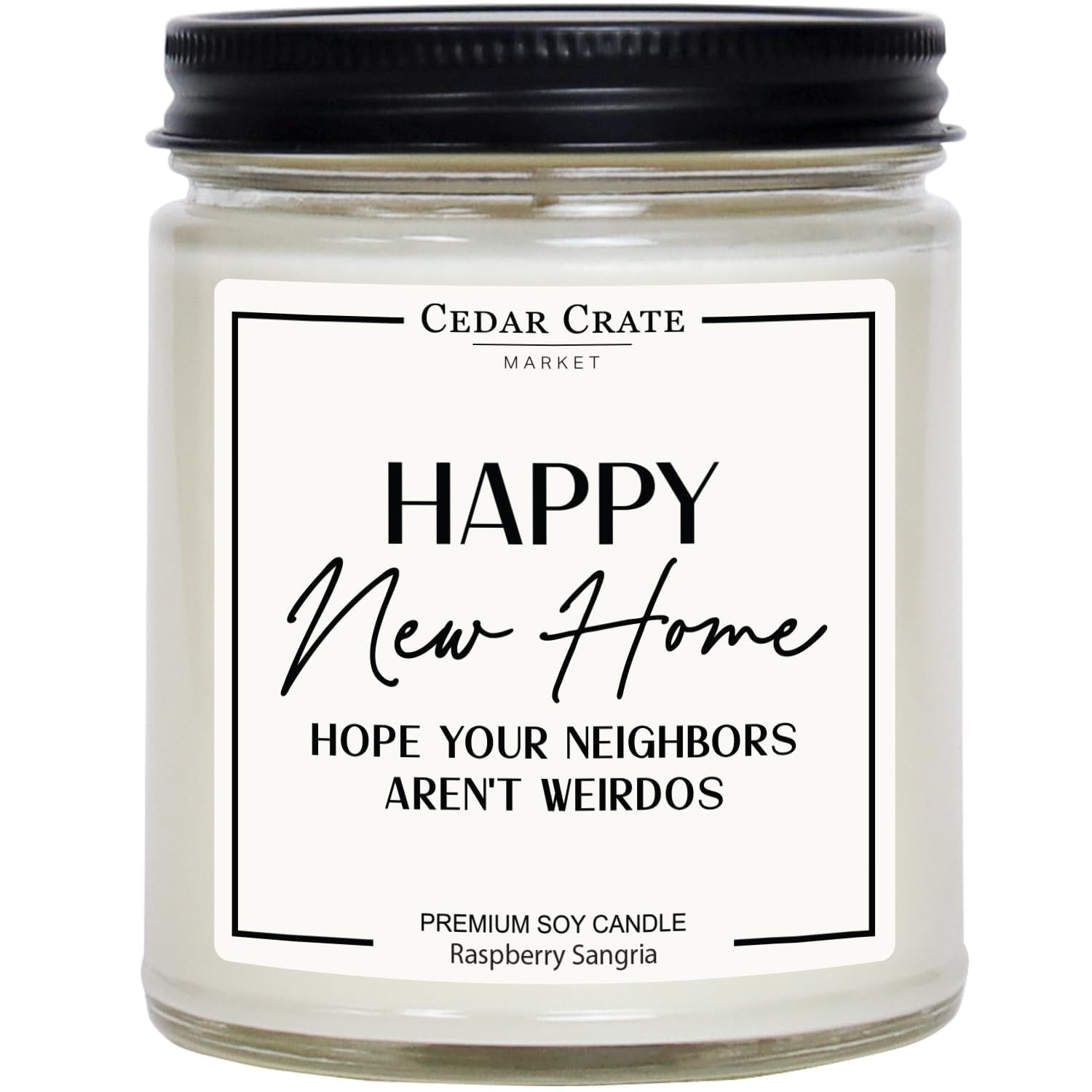 House Warming Gifts New Home – Funny New Homeowner Candle For Women & Men, First Apartment Essentials, Closing Gift For Home Buyers – Raspberry Sangria Soy Candle, Made In Usa