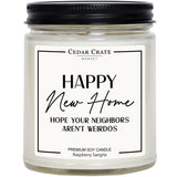 House Warming Gifts New Home – Funny New Homeowner Candle For Women & Men, First Apartment Essentials, Closing Gift For Home Buyers – Raspberry Sangria Soy Candle, Made In Usa