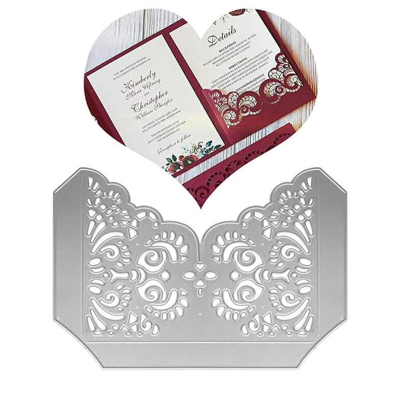 Metal Flower Wedding Invitation Card Base Cutting Dies, Laser Cut Invi