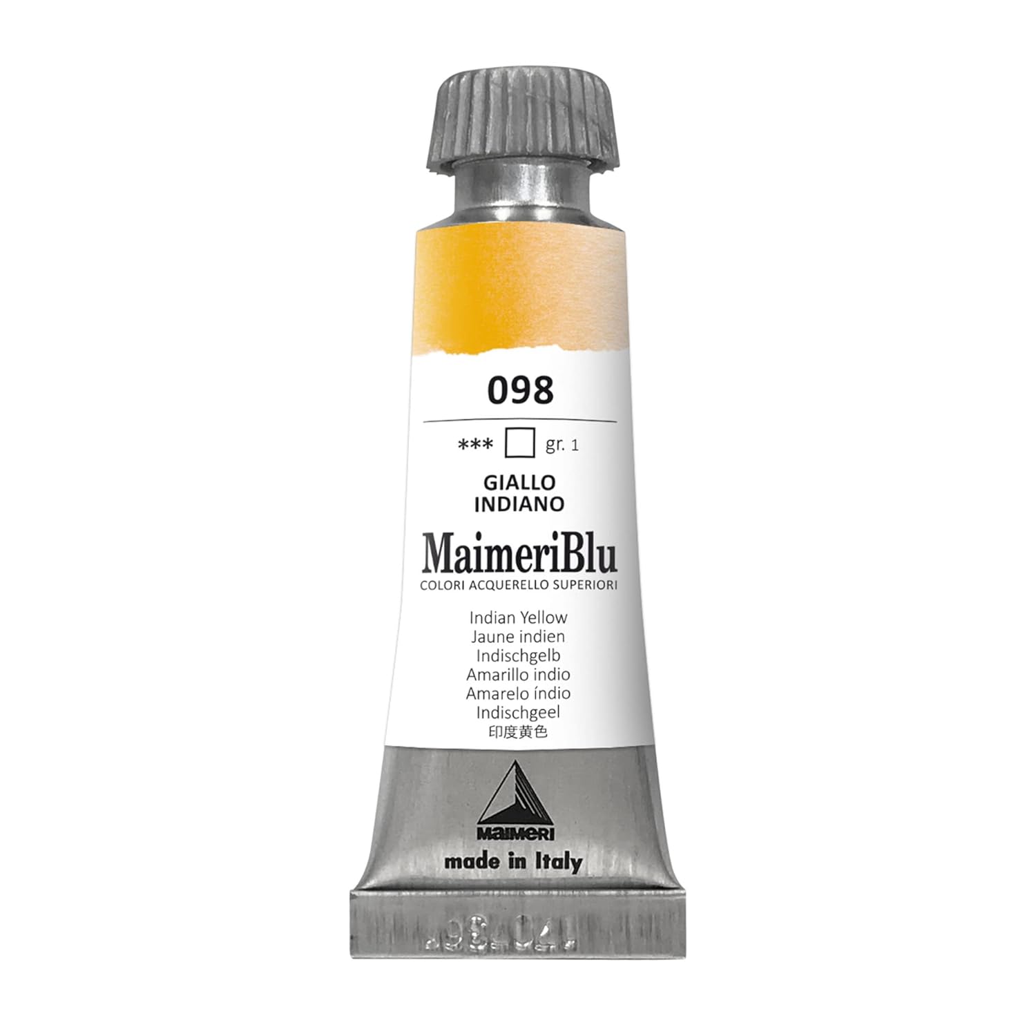 MaimeriBlu 12ml Single-Pigment Watercolor Paint - Indian Yellow PY65 Professional Watercolor Paint - Lightfast and Transparent Watercolor Paint Tube for Artists