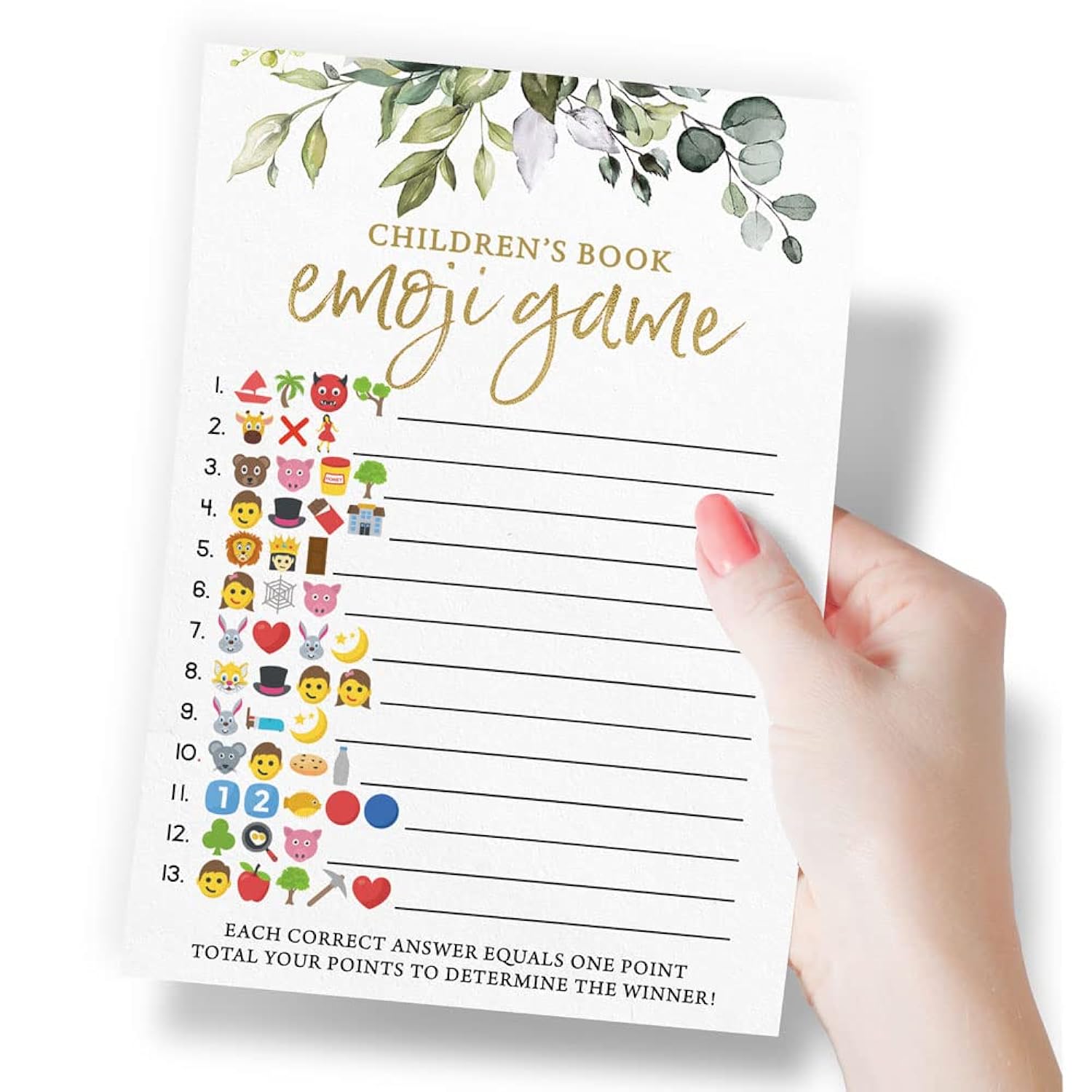 Baby Shower Games For Boy Or Girl – 4 Games And Activities, Botanical Greenery Theme, 30 Guests