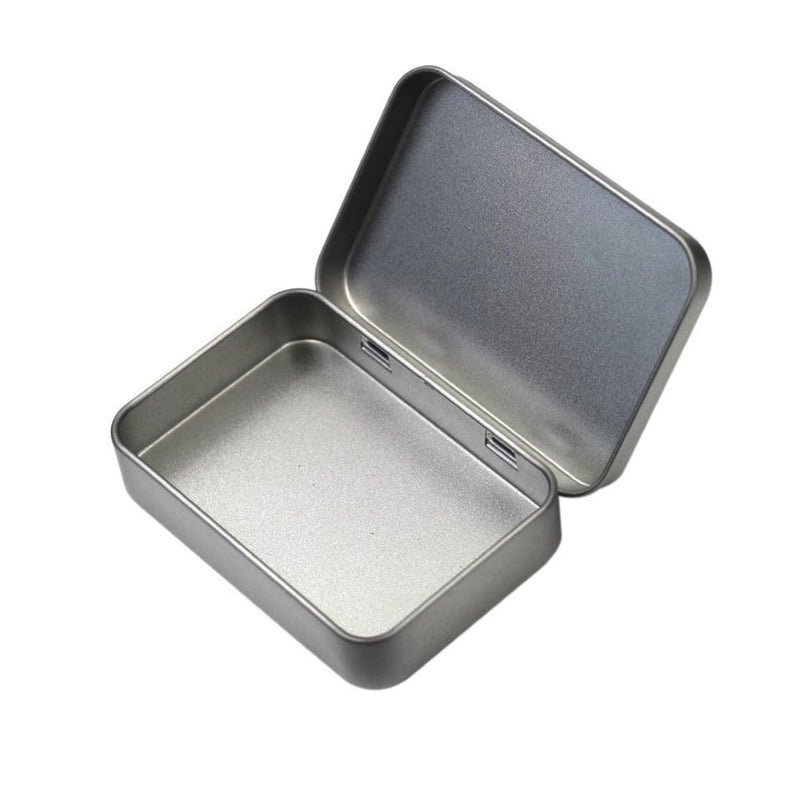 2 Pieces 4.5 X 3.3 X 0.86 Inch Rectangular Empty Hinged Tin Box Containers For