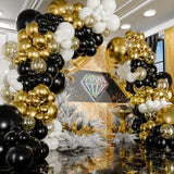 Black, White & Gold Balloon Garland Kit: Party Decorations