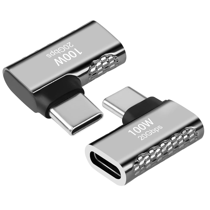 2 Pack 90 Degree Usb C Adapter, 100W Right Angle Usb C Male To Female Extender