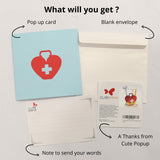 Medical Thank You 3D Popup Card For Doctor, Nurse Or Paramedic- 6X8 Inches - Memorable Keepsake For Friend, Family Or Colleague In Any Occasion