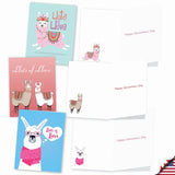20 Assorted Valentine'S Day Notes Boxed Set 4 X 5.12 Inch With Envelopes (10 Designs, 2 Each) Llove Lllamas Am10411Vdg-B2X10