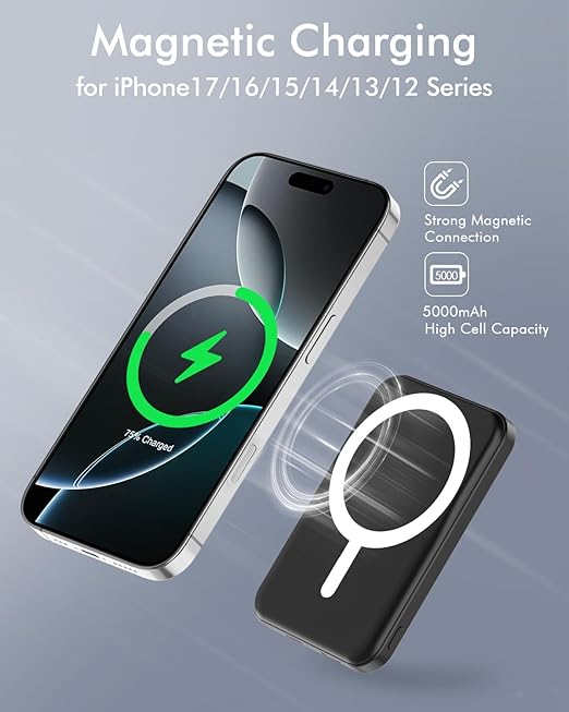 5000mAh Magnetic Wireless Power Bank 20W PD Fast Charging Portable charger