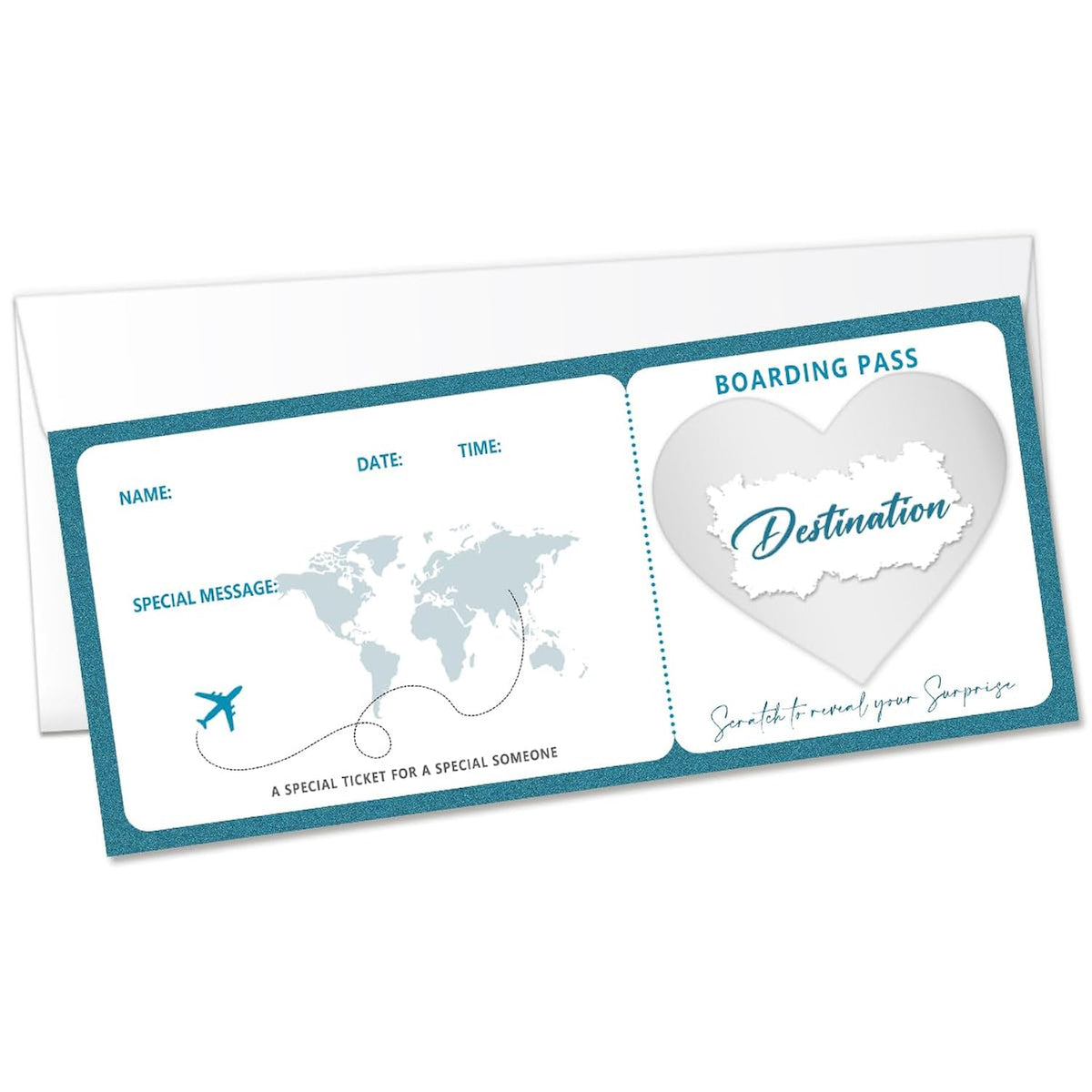 Blue Boarding Pass Gift Ticket, Boarding Pass, Airline Tickets Scratch Off Travel Tickets With Envelopes, Scratch & Reveal Surprise Ticket For Valentine'S Day, Birthday, Girlfriends/001(1 Set Diy)