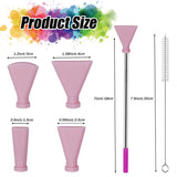 4Pcs Stainless Steel Straw Blow Nozzles Set For Acrylic Paint Pouring Supplies, Painting Nozzle Tool With 4 Size Nozzles, Pour Painting Supplies For Fluid Art Bloom And Dutch Pouring (Pink)