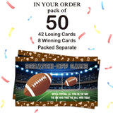 50 Pack Football Theme Scratch Off Game, Rugby Football Scratch Card For Baby Shower Birthday Party Lottery Game Group Games, Gifts For Football Lovers, Baby Shower Idea