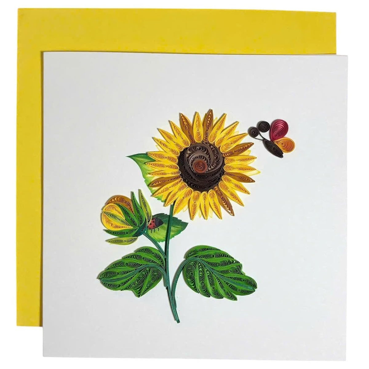Handcrafted Quilling Sunflower Greeting Card For Mother'S Day, Father'S Day, Birthday, Anniversary, Beautiful And Unique Design, Blank Inside Ready To Gift, Includes Envelope