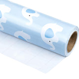 30 Inch Baby Shower Wrapping Paper Roll - Cute Baby Blue Elephant Design For Baby Shower, Birthday, Holiday, Party - 30 Inch X 33 Feet