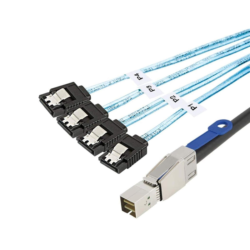 CableCreation SFF-8644 to 4 Sata 7 Pin Cable, External Mini SAS HD SFF-8644 to