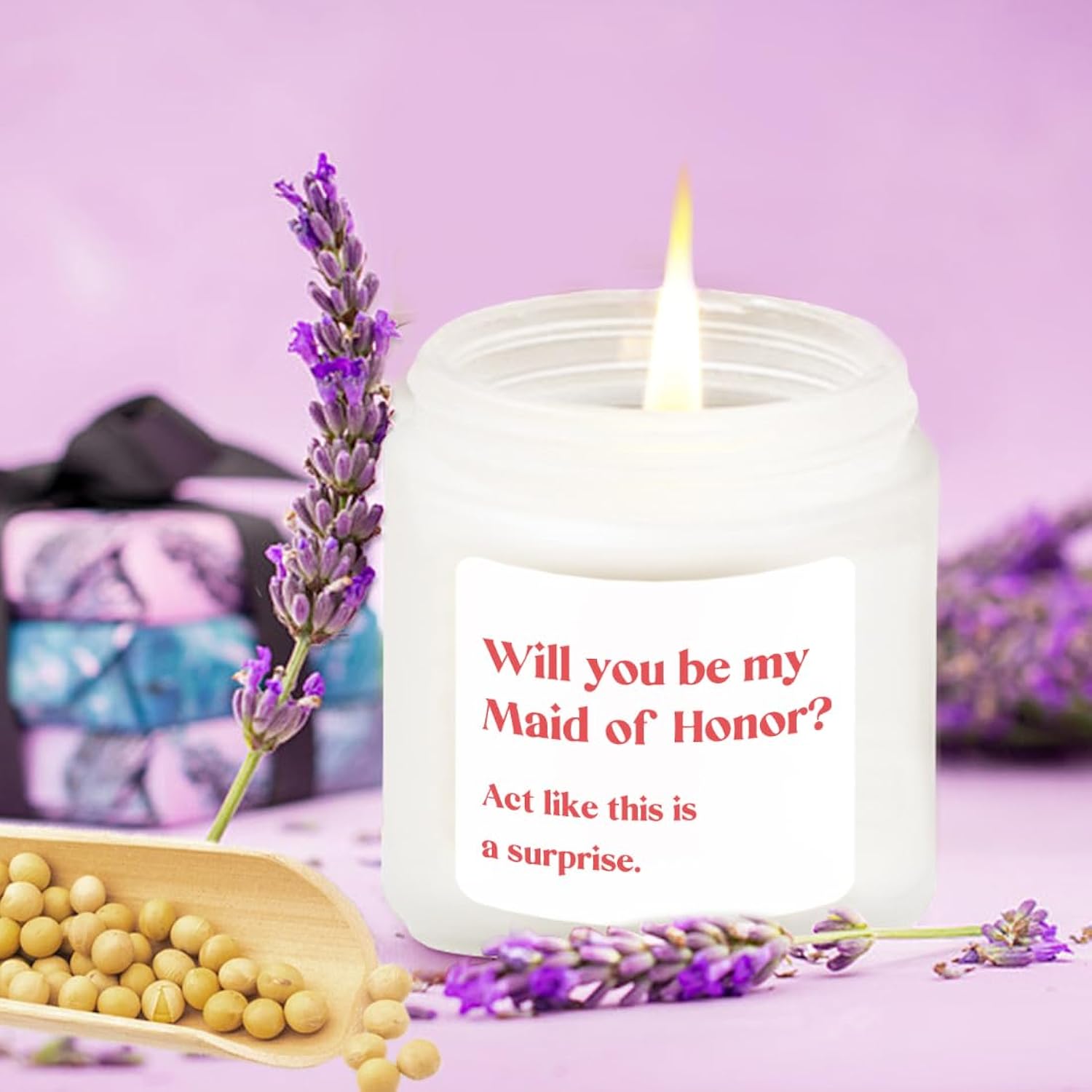 Maid Of Honor Gifts Scented Lavender Soy Candle 4Oz