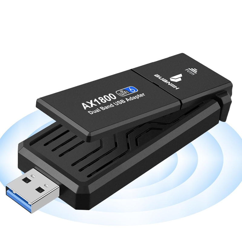 Wifi 6 Adapter,Usb Wifi Adapter,802.11Ax,Ax1800M,2.4Ghz/574Mbps+5Ghz/1201Mbps,