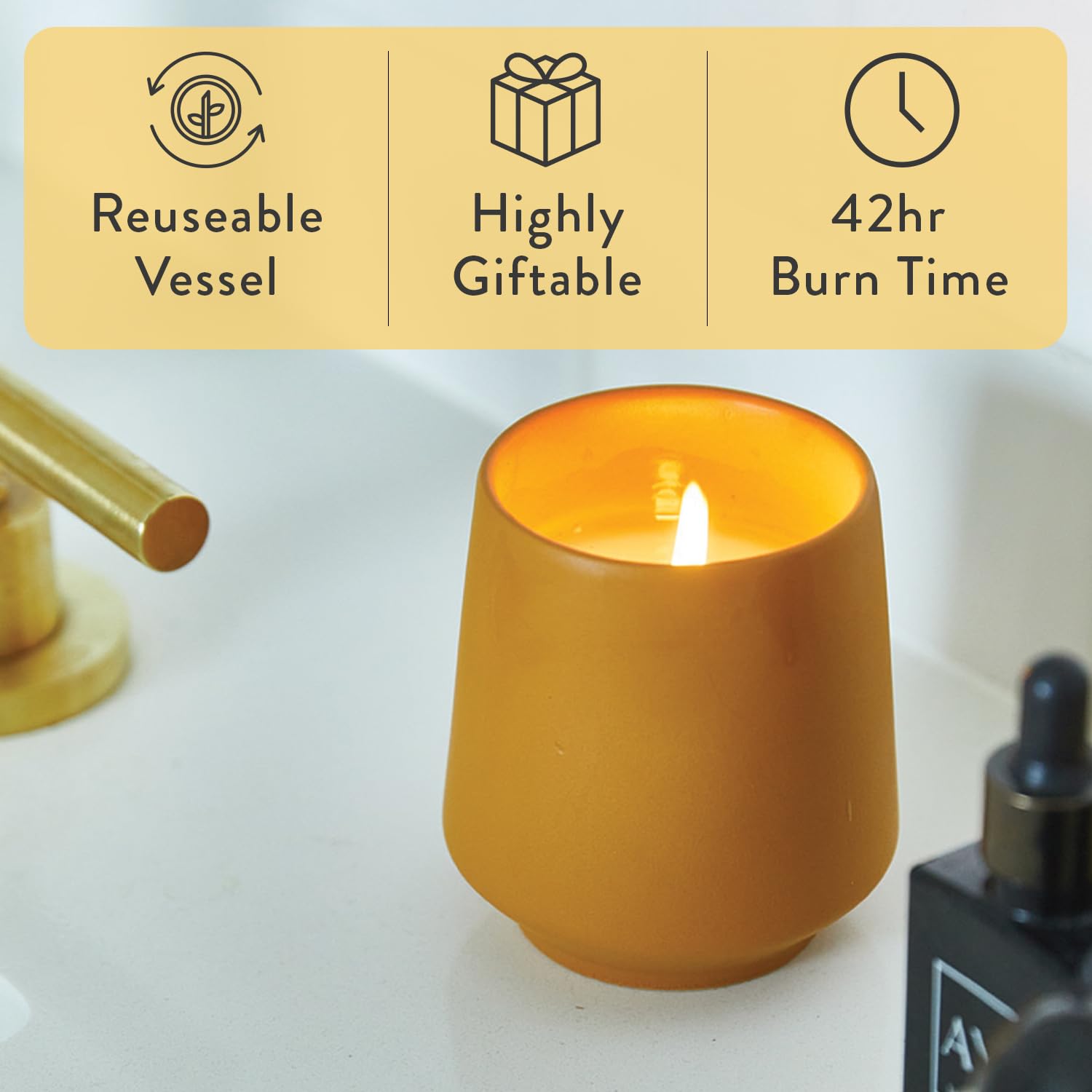 Rooted Candle - 2 In 1 Cedarwood Scented & Soy Candle With Seeds That Grows Into Lavender Plant - 6 Oz W/ 42 Hr Burn Time In Matte Glaze Ceramic Vessel Ideal For Indoor Herb Garden