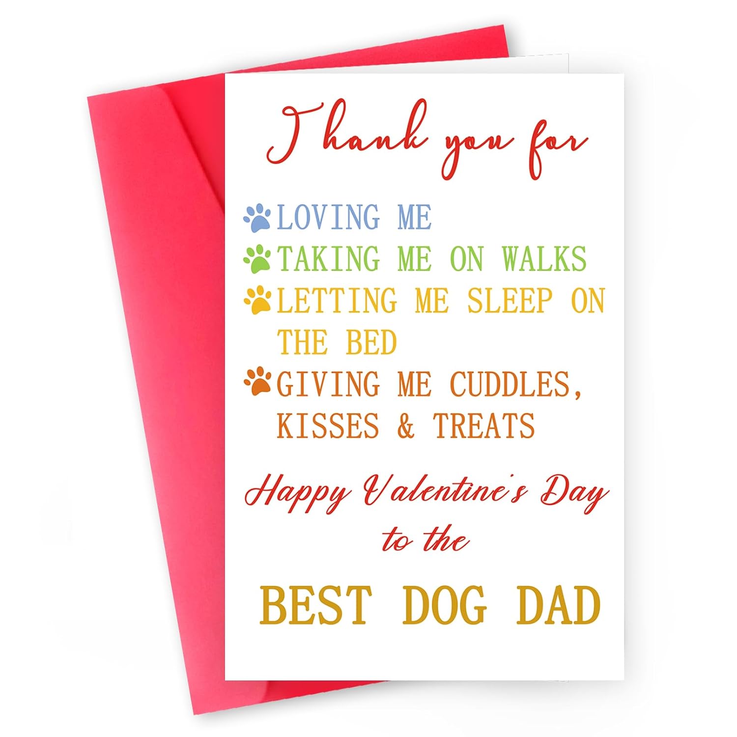 Funny Valentines Day Card For Dog Dad,Thank You Dad Valentines Day Gifts,Cute Dog Dad Valentines Day Card,Valentines Day Gifts From Dog
