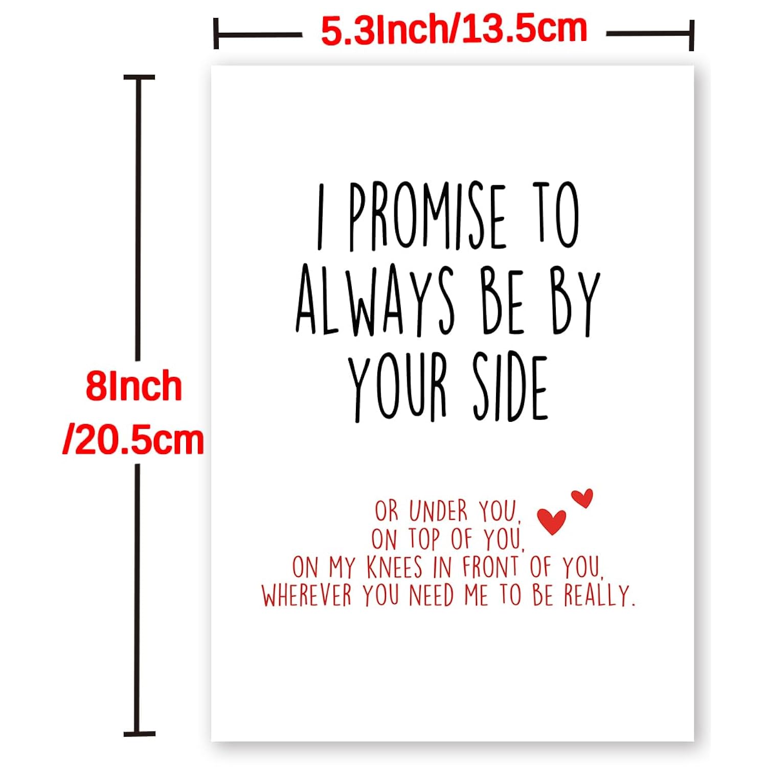 Funny Valentines Day Card With Envelope, Naughty Anniversary Birthday Card For Boyfriend Husband Fiance Girlfriend Wife Fiancee, I Promise To Always Be By Your Side