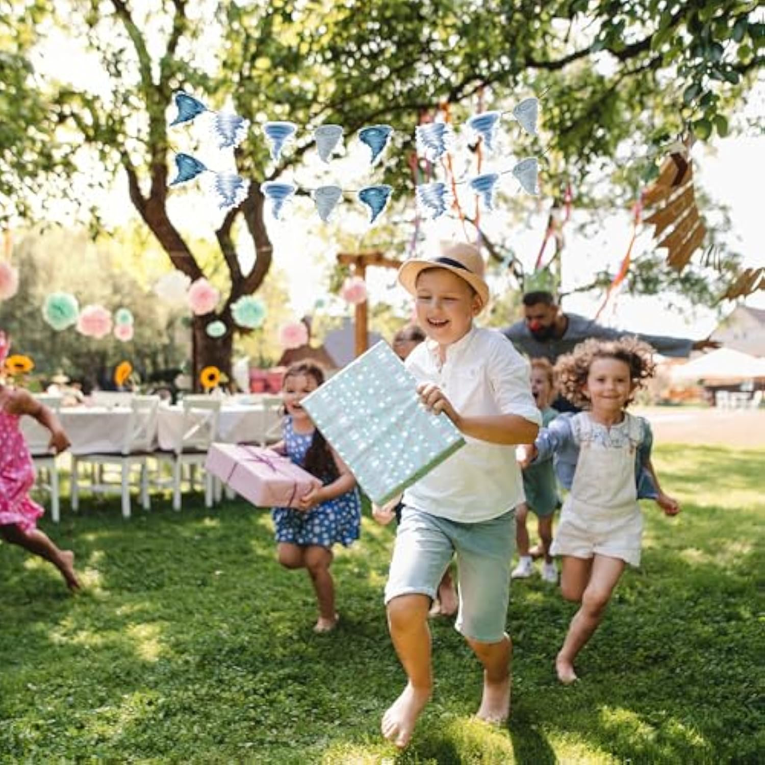 Weather Themed Tornado Banners - 2 Pcs Cardstock Party Supplies For Birthday, Baby Shower, Festivals & More