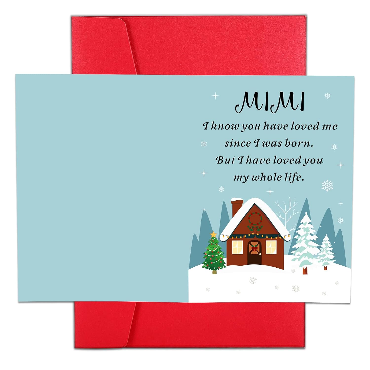 Snow House Bulk Christmas Cards For Grandma Mimi Grandmother Nana From Grandchild Grandson Granddaughter, Grandma Mimi Christmas Heartfelt Love Greeting Card Gifts From Grandson Granddaughter