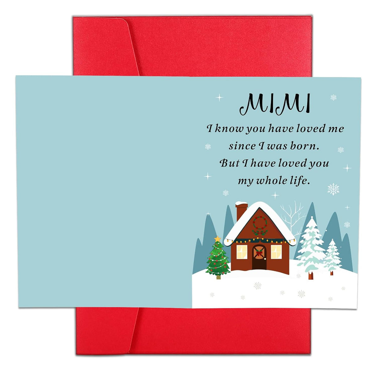 Snow House Bulk Christmas Cards For Grandma Mimi Grandmother Nana From Grandchild Grandson Granddaughter, Grandma Mimi Christmas Heartfelt Love Greeting Card Gifts From Grandson Granddaughter