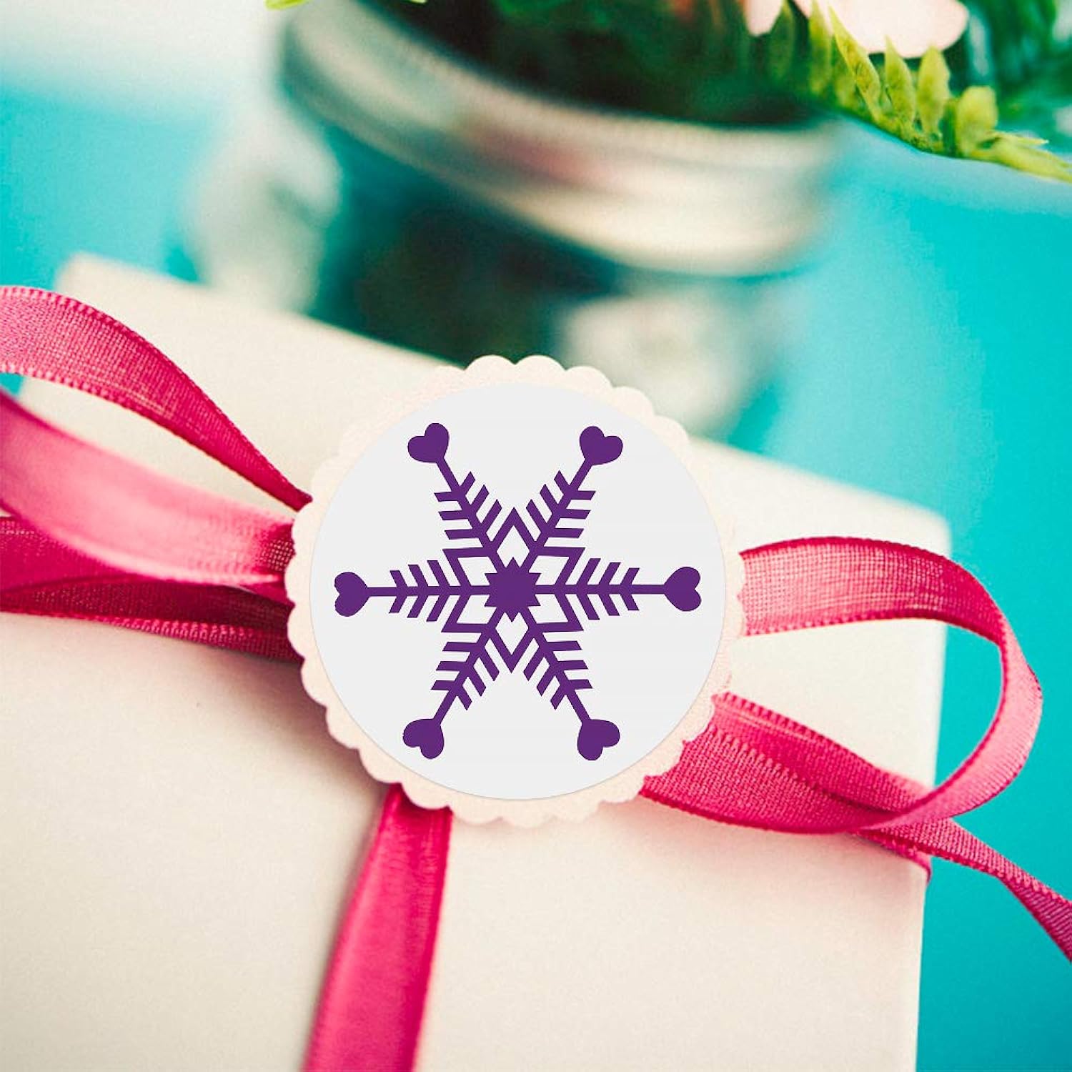 Multiple Snowflakes Stickers 1000 Pcs Xmas/Winter Wonderland/Holiday Party Favors Decorations Cards Envelope Seals Sticker Decals,12 Different Design(Christmas Snowflake)