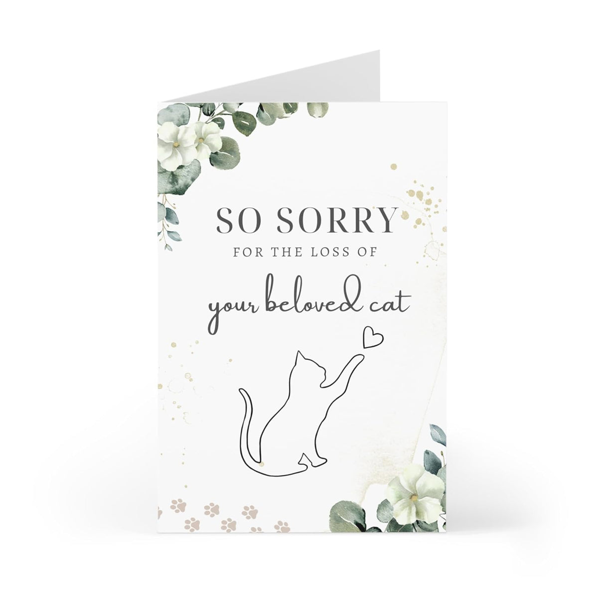 Loss Of Cat Sympathy Card, Pet Loss Gift, Thinking Of You Card For Cat Owner
