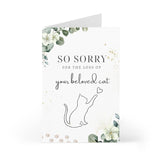 Loss Of Cat Sympathy Card, Pet Loss Gift, Thinking Of You Card For Cat Owner
