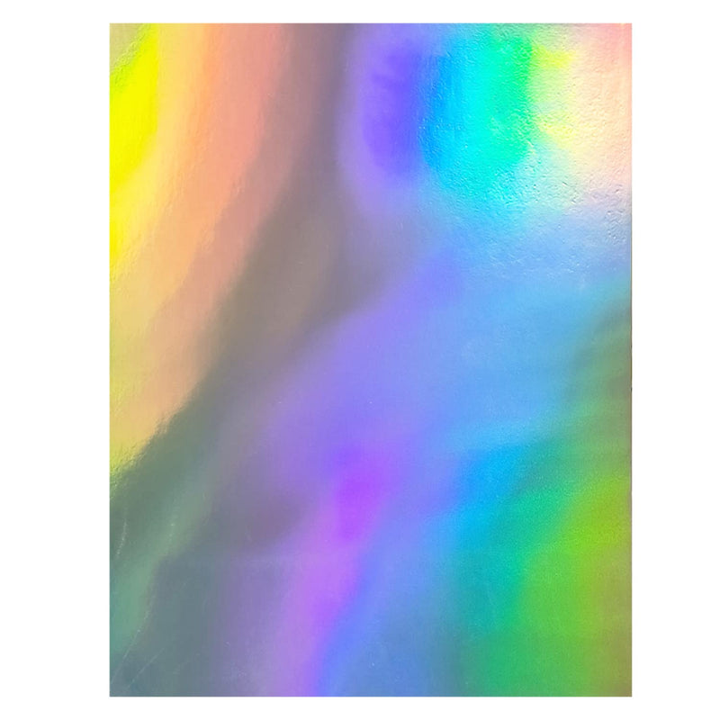 Silver Laser Plain Rainbow Holographic Cardstock Paper, Metallic Reflective La