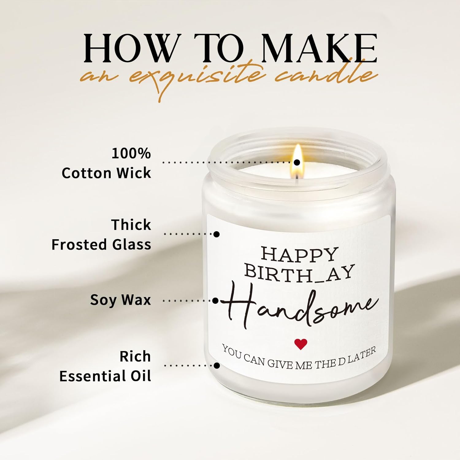 Aecthrills Boyfriend Birthday Gifts For Boyfriend, Husband Birthday Gifts For Men Him Birthdays Gift Ideas - 7 Oz Lavender Scented Candles (Happy Birthdays Handsome)