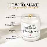 Aecthrills Boyfriend Birthday Gifts For Boyfriend, Husband Birthday Gifts For Men Him Birthdays Gift Ideas - 7 Oz Lavender Scented Candles (Happy Birthdays Handsome)