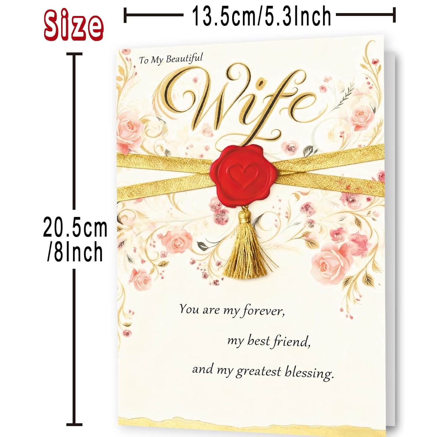 Wife Valentines Day Card, Romantic Valentines Day Cards Gifts For Wife From Husband, Sweetest Vday Gift For Her