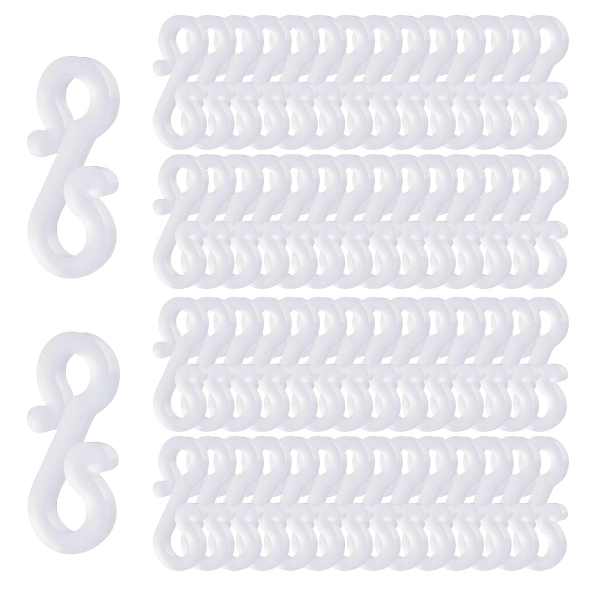 100 Pcs Christmas Light Clips, Gutter Hanger Hooks Outdoor Holiday Light Clips S Clips For Christmas Indoor Outdoor Decoration String Lights, Rope Lights, Weatherproof Outdoor Mini Lights Clips