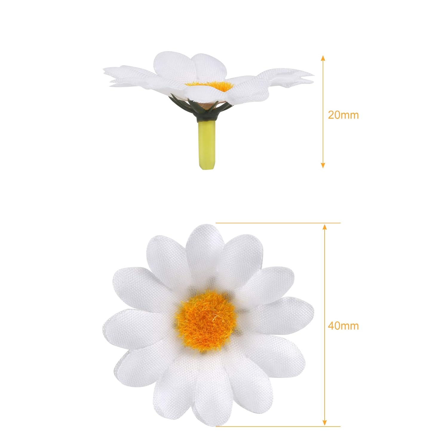 120Pcs Silk Daisy Faux Flowers, Artificial Daisy Heads, Faux Daisies For Wedding, Party Decorations, Diy Crafts (White)