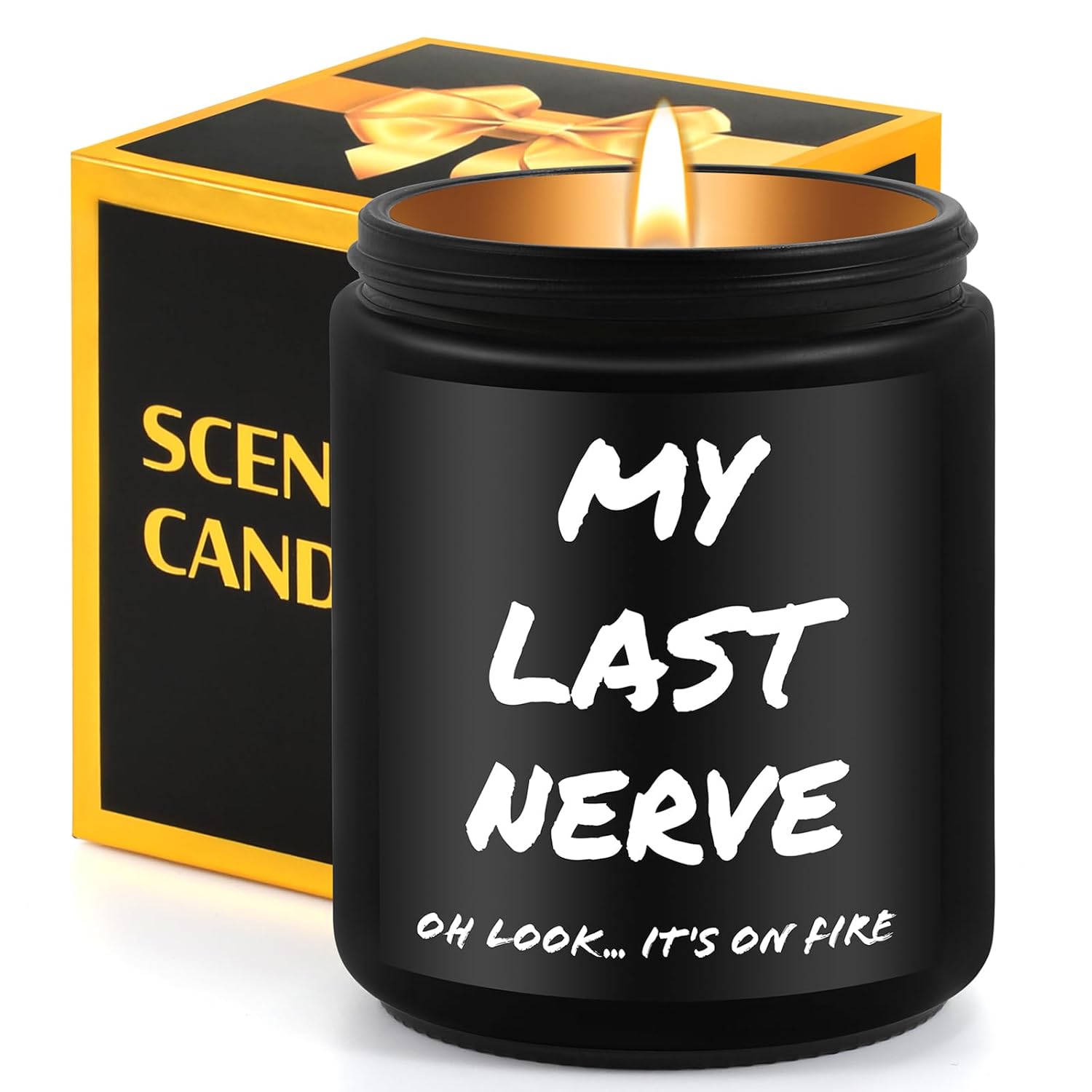 Funny Candle Gag Gift For Women - My Last Nerve Lavender Candle, 7 Oz, Fathers Day Gift For Dad From Daughter Son, Birthday, Christmas