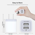 2-Pack USB Wall Charger, 2.1A Dual Port Quick Charger for iPhone & Samsung