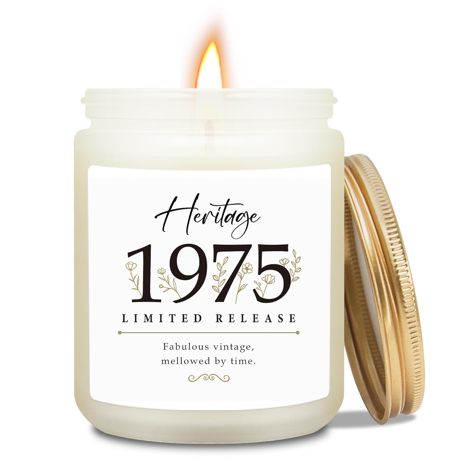 Happy 50Th Birthday Candles - 50Th Birthday Gifts For Her, 50 Year Old Birthdays Decorations, 1975 Birthdays Gift Lavender Candle For Women, Natural Soy Wax Scented Candles