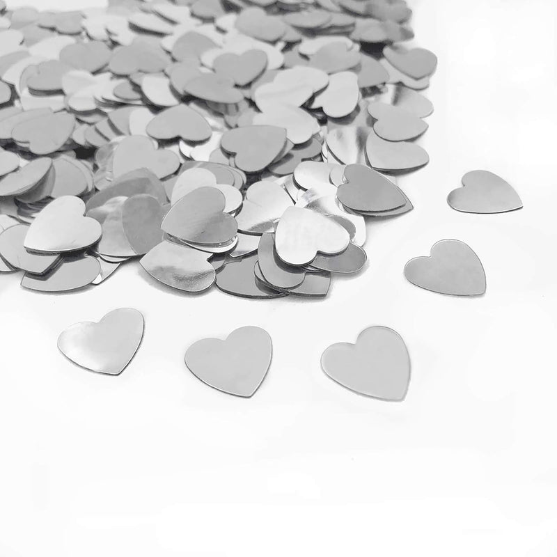 Heart Confetti Valentine'S Day Silver Table Confetti Metallic Foil For