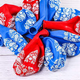 40 Pc Western Cowboy Balloons Blue & Red 12" Bandana Print Latex Decorations Kit
