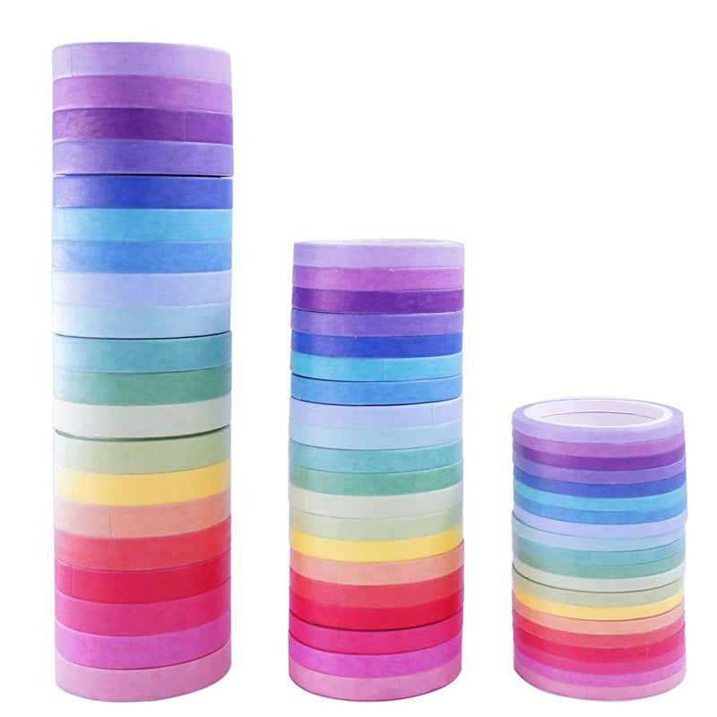 Washi Tape Set 60 Rolls Thin 3Mm/5Mm/8Mm Assorted Washi Tape Decorative Washi