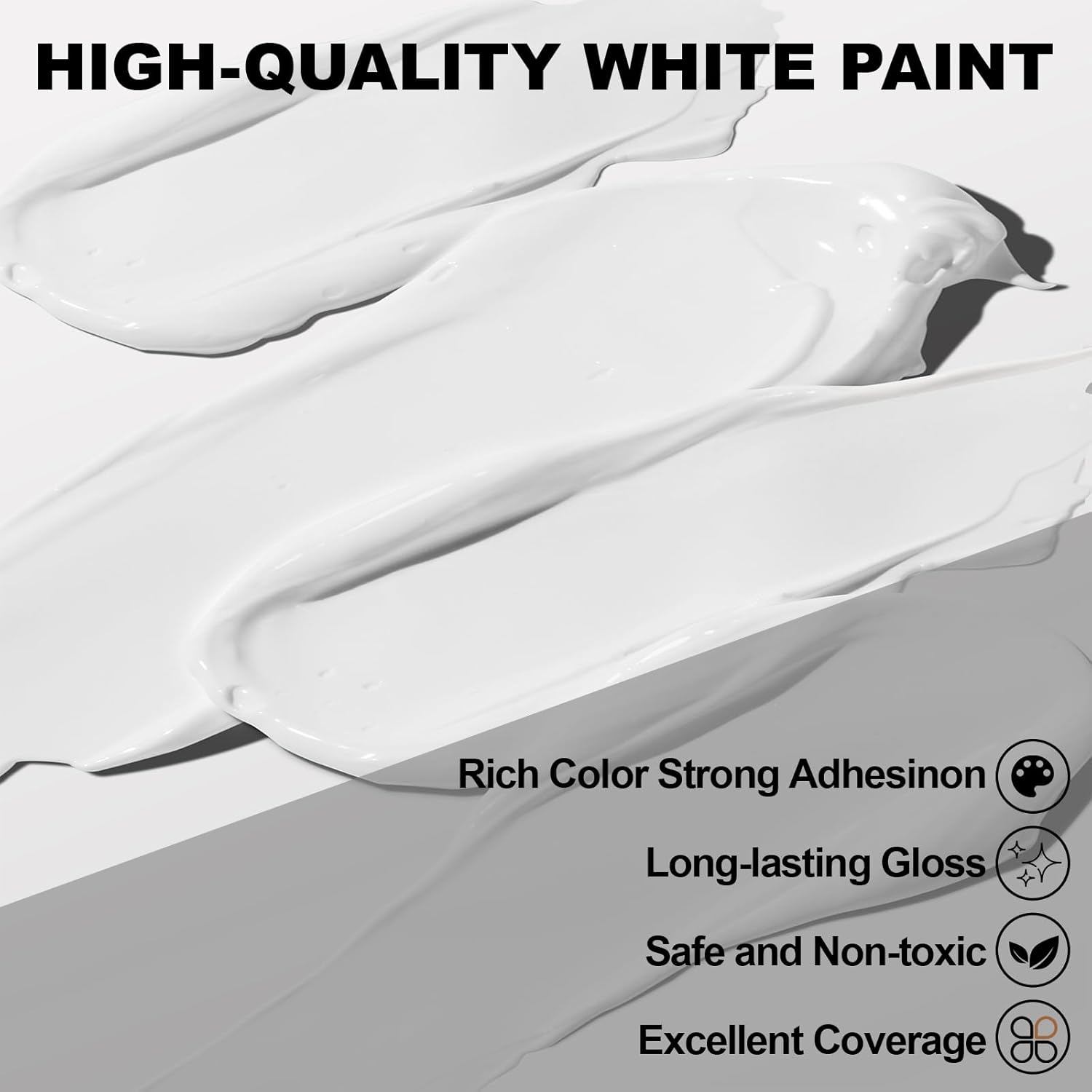 Titanium White Acrylic Paint 300Ml (10.2Oz) - High Coverage, Opaque, Lightfast & Waterproof - Perfect For Canvas, Paper, Wood, Mdf & Crafts - Ideal For Beginners & Artists