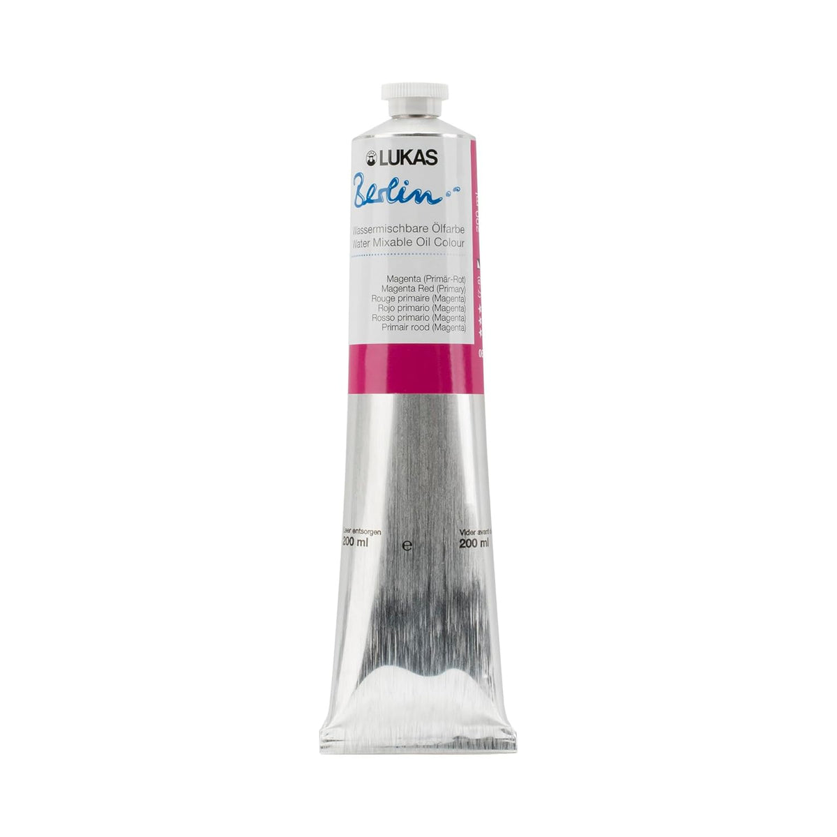 Lukas Water mixable Premium Oil Paint. 200 ml Magenta (Primary red)