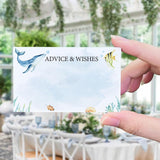 Baby Shower Advice Cards Sign For Parents To Be(1 Standing Sign-50 Guessing Cards) Sea Turtle Seahorse Fish Whale Advice For New Parents Baby Shower, Wishes For Baby Cards Party Activities Game-43