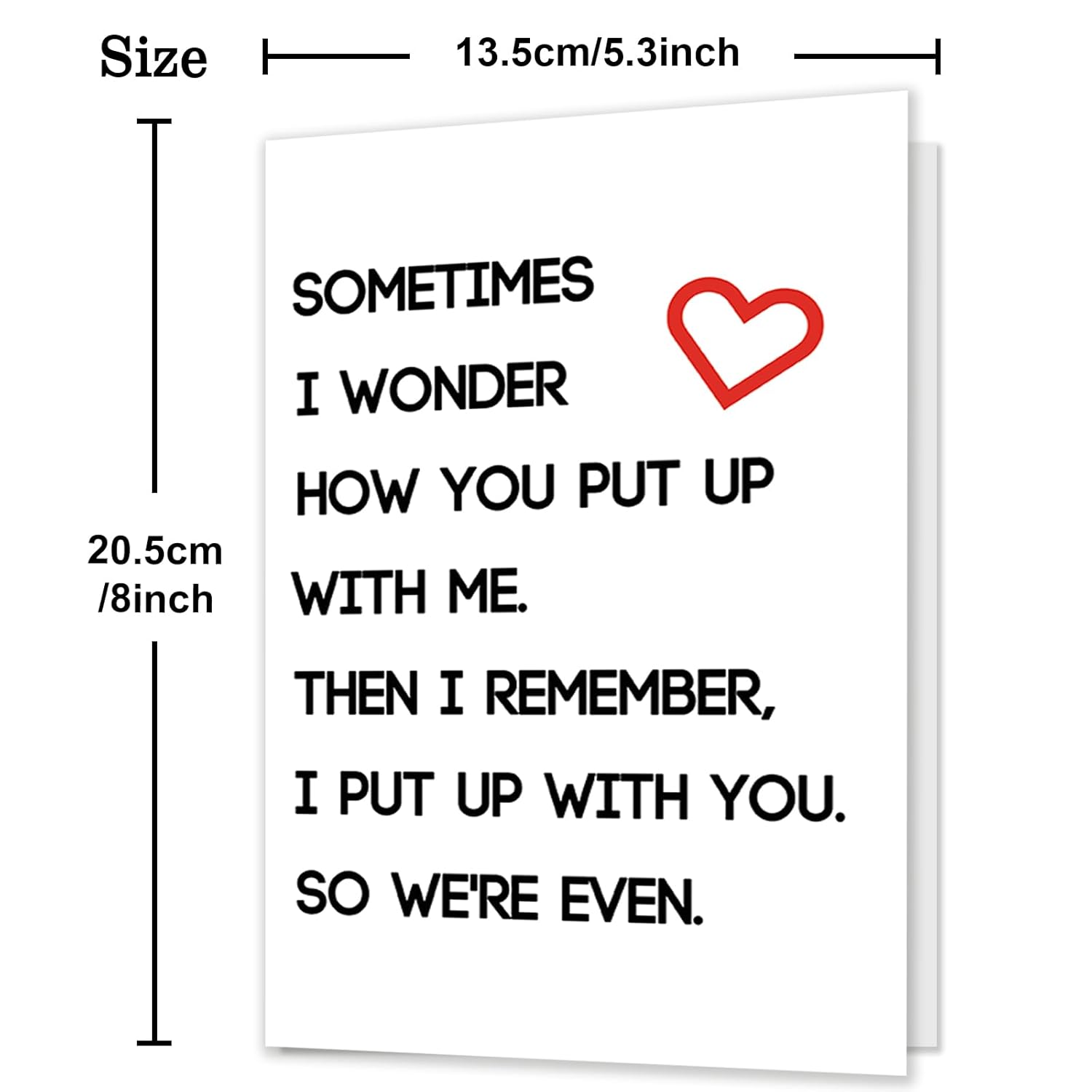 Happy Valentines Day Gifts For Him Her, Humorous Mens Birthday Vday Wedding Anniversary Card, Sometimes I Wonder How You Put Up With Me…