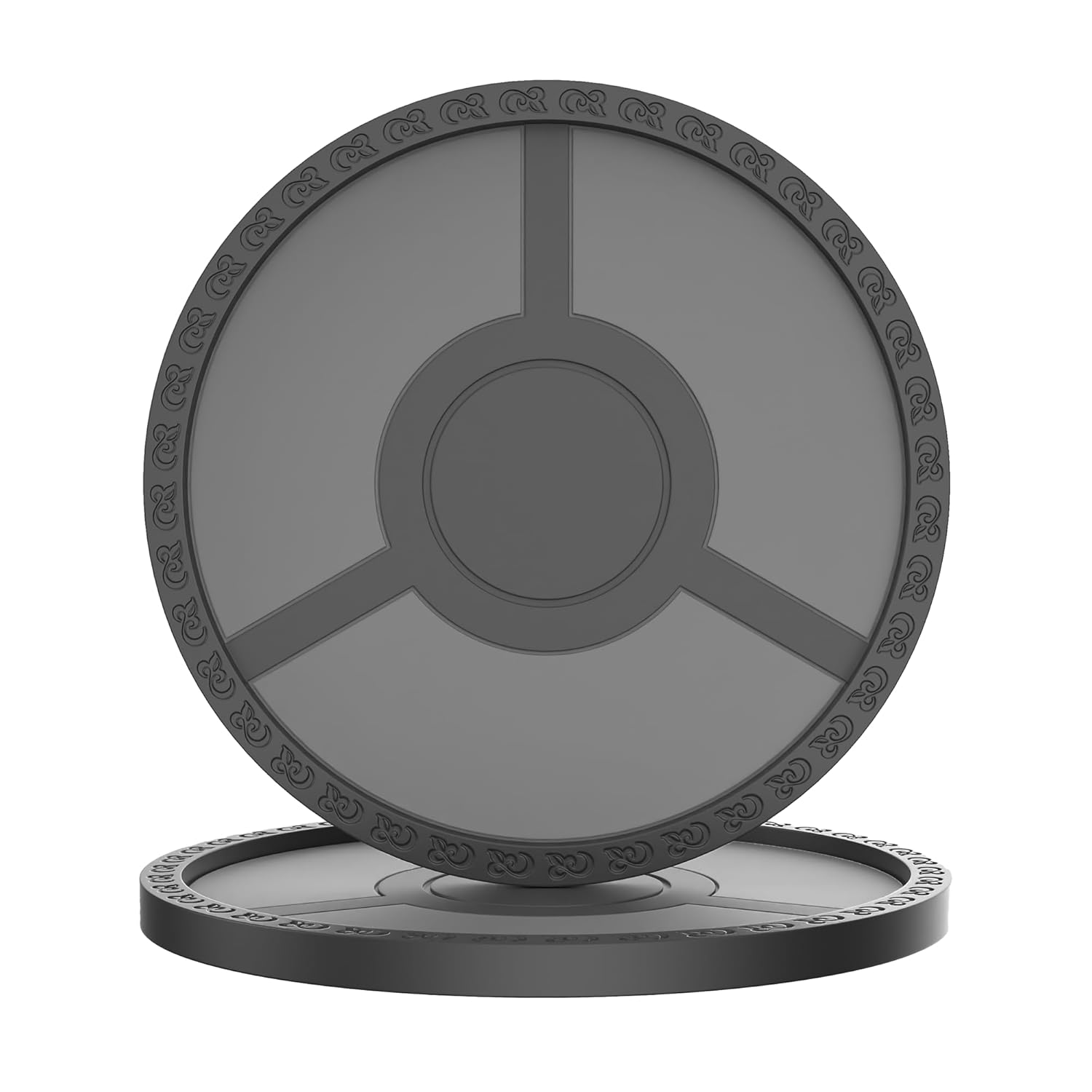 Silicone Coasters Set Of 2 For Drinking Desk Office - Cup Mat For Tabletop Protection - Suitable For Hot Cold Drink - Thickened, Non-Slip, Non-Stick (Black+Dark Grey)